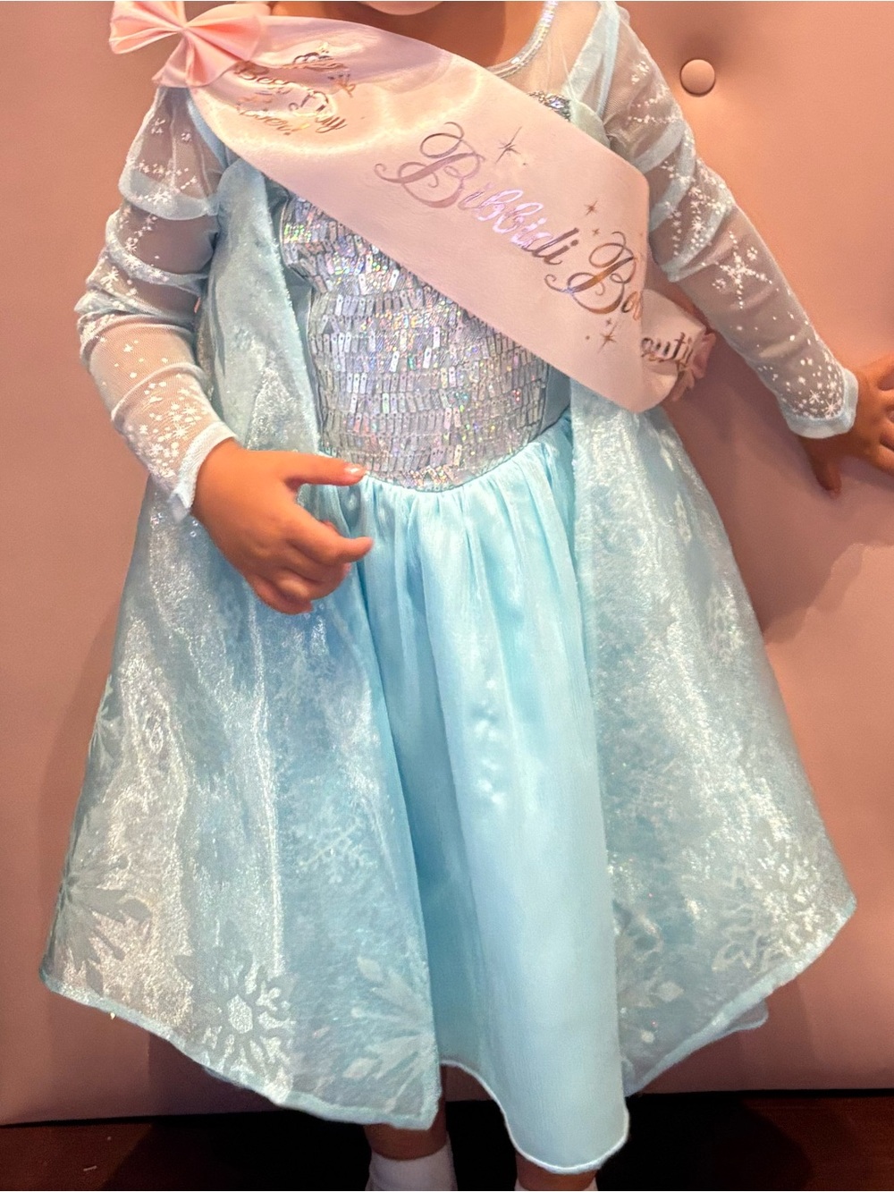 Elsa  Princess Light Blue Sequin Overlay Dress for Girls